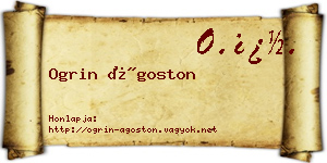 Ogrin Ágoston névjegykártya